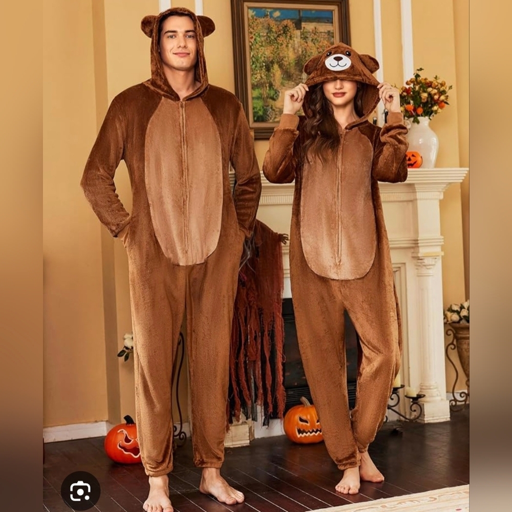 Unisex Brown Bear Onesie Costume